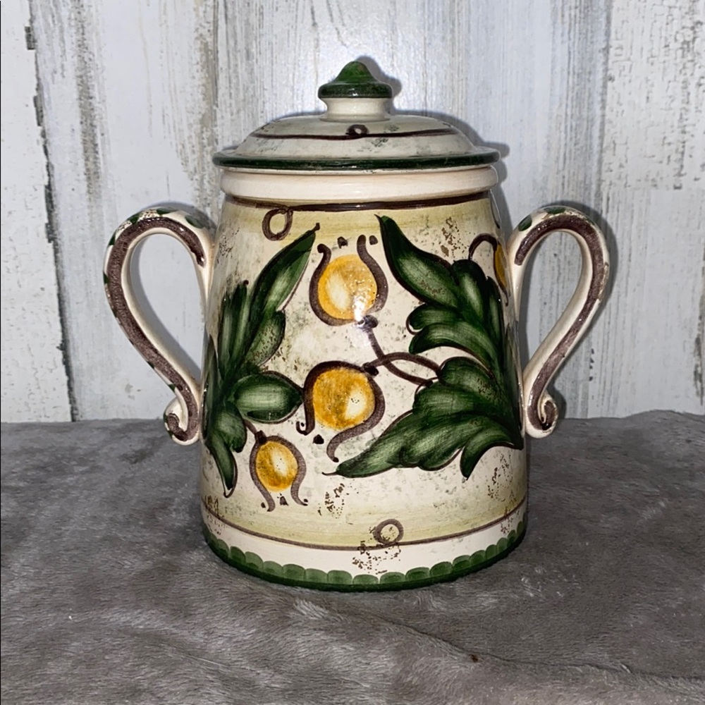 0616 Arte Italica Handcrafted Ceramic Jar with Lid
